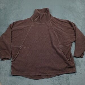 REI Sweater Womens XL Brown‎ Pockets Fleece Outdoor Pullove Turtleneck ZIp Hemp
